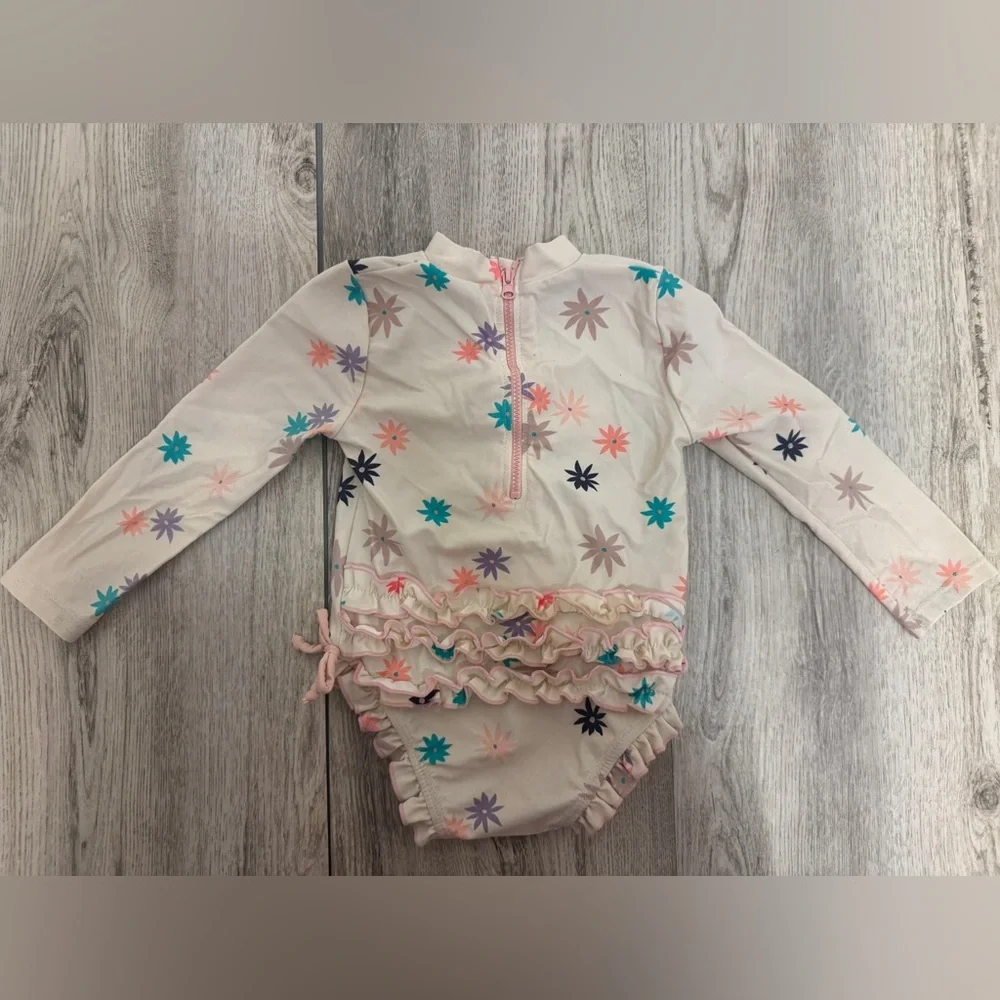 Floral Long Sleeve Kids Swimwear